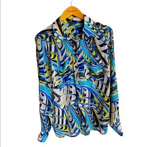 Bebe Sheer Button Up Blouse